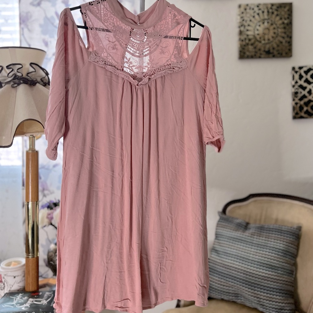 Old Rose off shoulder midi dress
